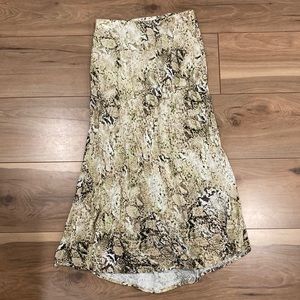 Snakeskin midi skirt